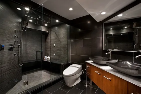 black bathroom remodeling